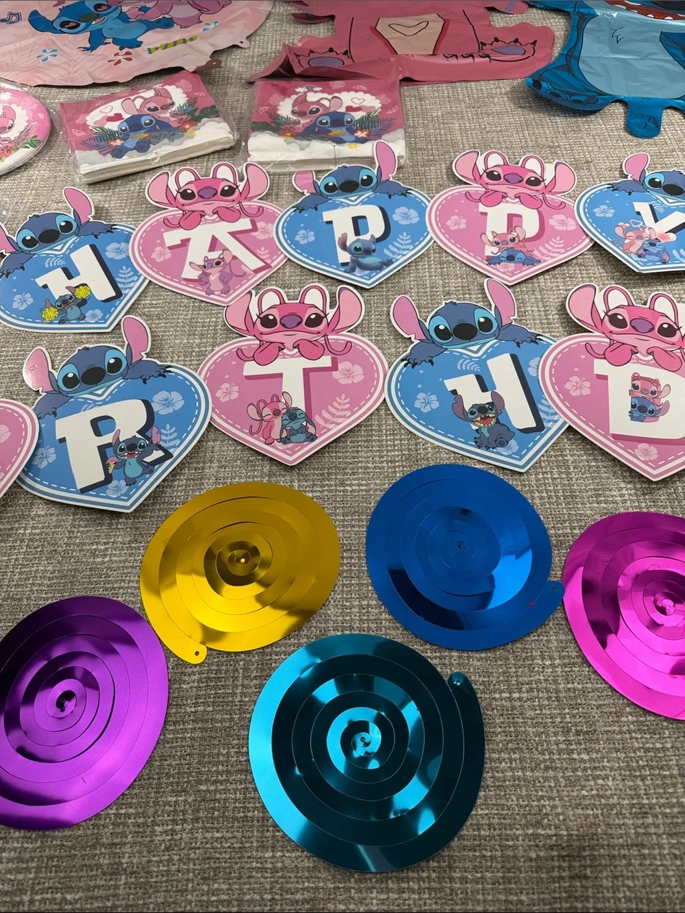 Disney Lilo & Stitch Pink and Blue Party Banner and Decorations